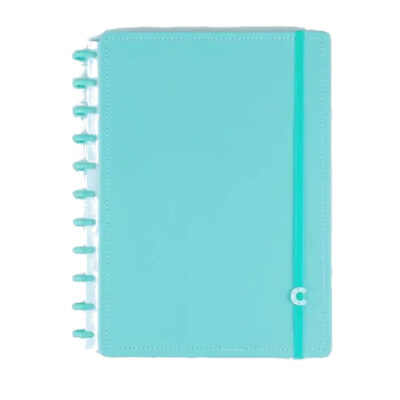 Caderno Inteligente 1/4 A5 Pequeno Espiral Com 80 Folhas - All Aquamarine