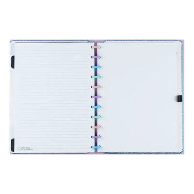 Caderno Inteligente 1/4 A5 Pequeno Espiral Com 80 Folhas Lets Glitter – Ocean Blue