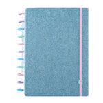 Caderno Inteligente Universitário Grande Espiral Com 80 Folhas Lets Glitter - Ocean Blue