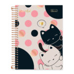 Caderno 1/4 Pequeno Espiral 80 Folhas Cute Cat - Estampas Diversas