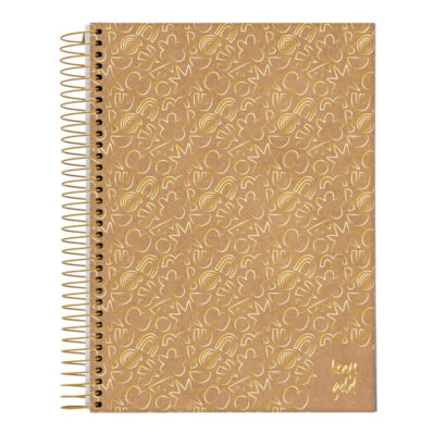 Caderneta Espiral Anotações 80 Folhas Kraft Gold – Estampas Diversas