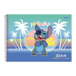 Caderno De Desenho/Cartografia Espiral 80 Folhas Stitch - Estampas Diversas