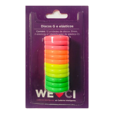 Argola Para Encadernação Com 12 Unidades + Elástico - Neon Glow