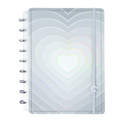 Caderno Inteligente Colegial Mdio Espiral Com 80 Folhas - Grey Love
