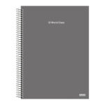 Caderno Universitário Grande Espiral 160 Folhas 10 Matérias World Class - Cores Sortidas