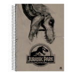 Caderno Universitário Grande Espiral Capa Dura 80 Folhas Jurassic - Estampas Sortidas