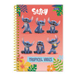 Caderno 1/4 Pequeno Espiral Capa Dura 80 Folhas Stitch Movie - Estampas Sortidas