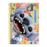Caderno 1/4 Pequeno Espiral Capa Dura 80 Folhas Stitch Movie - Estampas Sortidas