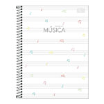 Caderno De Música Espiral 80 Folhas Capa Dura - Estampas Sortidas