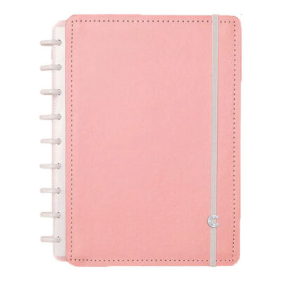 Caderno Inteligente Colegial Médio Espiral Com 80 Folhas - Rose Pastel