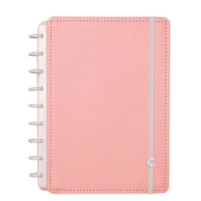 Caderno Inteligente Universitário Grande Espiral Com 80 Folhas - Rosé Pastel