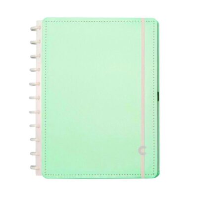 Caderno Inteligente Universitário Grande Espiral Com 80 Folhas - Verde Pastel