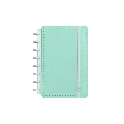 Caderno Inteligente 1/4 A5 Pequeno Espiral Com 80 Folhas - Verde Pastel