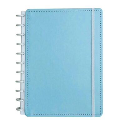 Caderno Inteligente Universitário Grande Espiral Com 80 Folhas - Azul Pastel