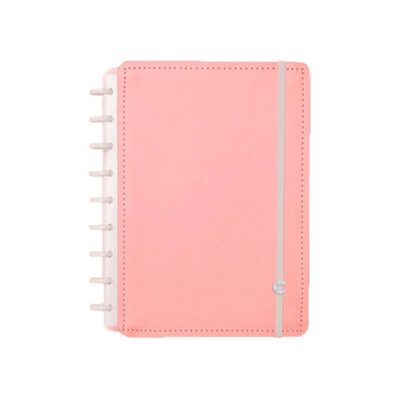 Caderno Inteligente Universitário Grande Espiral Com 140 Folhas G+ Linhas Brancas - Rosé Pastel
