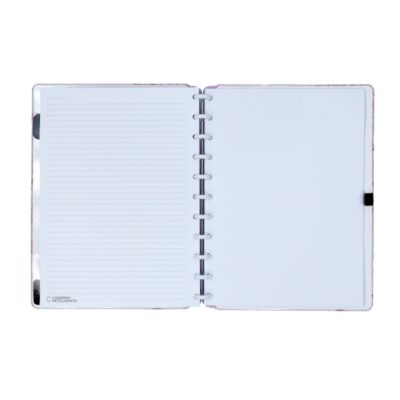 Caderno Inteligente 1/4 A5 Pequeno Espiral Com 80 Folhas – By Gocase Mapa Mundi Rosa