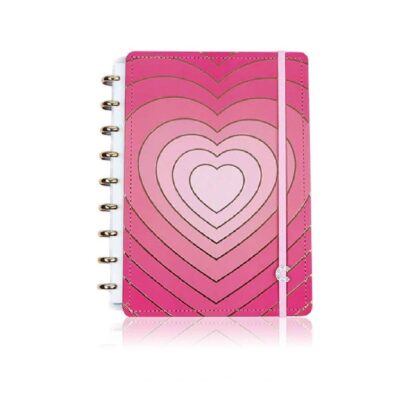 Caderno Inteligente Colegial Médio Espiral Com 80 Folhas - Golden Love