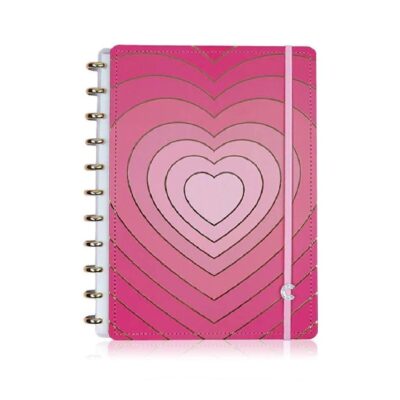 Caderno Inteligente Universitário Grande Espiral Com 80 Folhas - Golden Love
