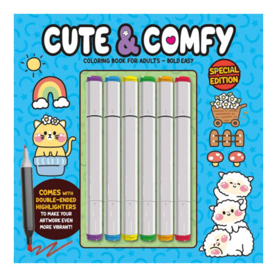 Cute E Comfy - Coloring Book For Adults - Capa Azul