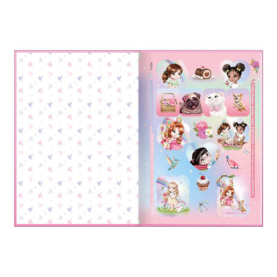 Caderno 1/4 Pequeno Brochura Costurado Sem Mola 48 Folhas Jolie – Estampas Sortidas
