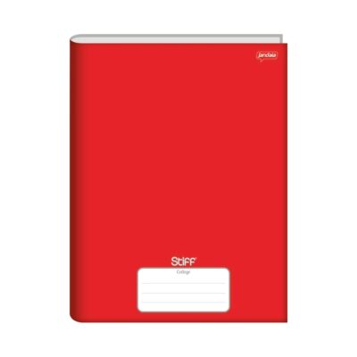 Caderno Universitário Grande Brochura Costurado Sem Mola Capa Dura 48f Stiff Vermelho