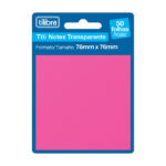 Bloco Notas Adesivas Post It Tili Notes 76mmx76mm Com 50 Folhas Transparente - Rosa