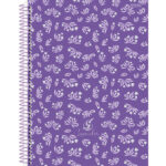Caderno Universitário Grande Espiral Capa Dura 80 Folhas Lavender - Estampas Diversas