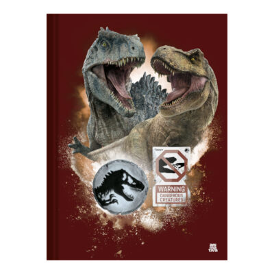 Caderno Universitário Grande Brochura Costurado Sem Mola 80 Folhas Jurassic - Estampas Sortidas