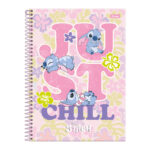 Caderno Universitário Grande Espiral 160 Folhas 10 Matérias Stitch - Estampas Sortidas