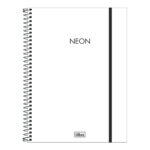 Caderno Universitário Grande Capa Plástica 160 Folhas Neon - Branco