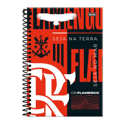 Caderno Universitário Grande Espiral 160 Folhas 10 Matérias Flamengo - Estampas Diversas