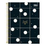Caderno Colegial Médio Capa Dura 160 Folhas 10 Matérias West Village - Estampas Sortidas