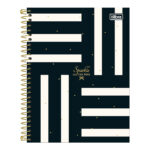 Caderno Colegial Médio Capa Dura 160 Folhas 10 Matérias West Village - Estampas Sortidas