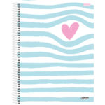Caderno Universitário Grande Espiral Capa Dura 240 Folhas 12 Matérias Kbom - Estampas Diversas