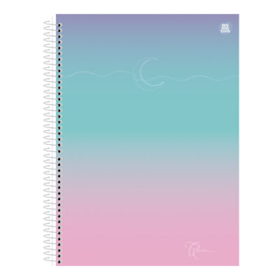 Caderno Universitário Grande Espiral Capa Dura 240 Folhas 15 Matérias Clean - Estampas Diversas