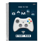 Caderno Espiral Universitário Grande Capa Dura 240 Folhas 15 Matérias Player - Estampas Sortidas