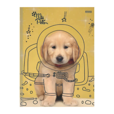 Caderno 1/4 Pequeno Brochura Costurado Sem Mola Capa Dura 80 Folhas My Pets - Estampas Sortidas
