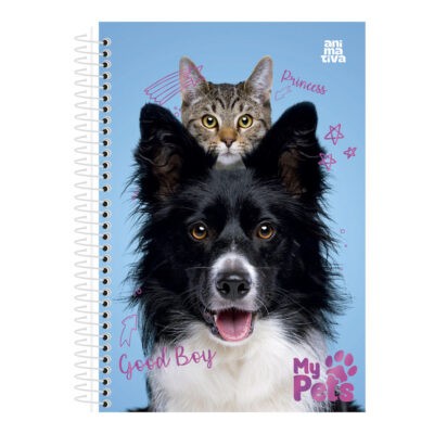 Caderno 1/4 Pequeno Espiral My Pets - Estampas Sortidas