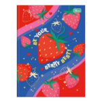Caderno Brochura Costurado Sem Mola Universitário Grande Capa Dura 80 Folhas Be Berry - Estampas Sor