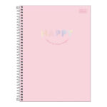 Caderno Universitário Grande Capa Dura 192 Folhas 12 Matérias Connect Happy - Estampas Sortidas