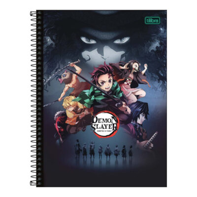 Caderno Espiral Universitário Grande Capa Dura 160 Folhas 10 Matérias Demon Slayer - Estampas Sortid