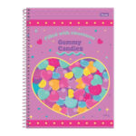 Caderno Espiral Universitário Grande Capa Dura 80 Folhas Sugar Rush - Estampas Sortidas