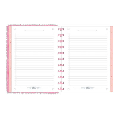 Caderno Espiral Universitário Grande Capa Dura 160 Folhas 10 Matérias Tilidisco Pelúcia – Rosa