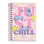 Caderneta Espiral Capa Dura 96 Folhas Stitch - Estampas Sortidas