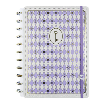 Caderno Inteligente Universitário Grande Espiral Com 80 Folhas - Isa Akkari Purple Key
