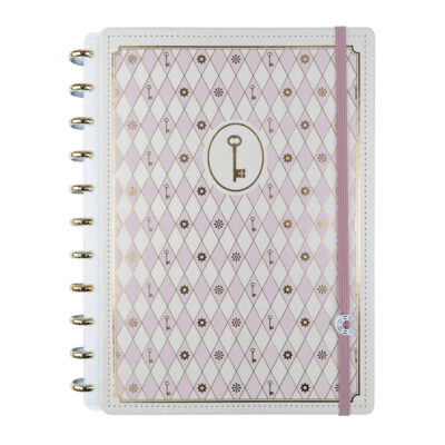 Caderno Inteligente Universitário Grande Espiral Com 80 Folhas - Isa Akkari Rose Key
