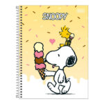 Caderno Espiral Universitário Grande Capa Dura 80 Folhas Snoopy - Estampas Sortidas
