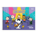 Caderno De Cartografia E Desenho Espiral 80 Folhas Snoopy - Estampas Sortidas