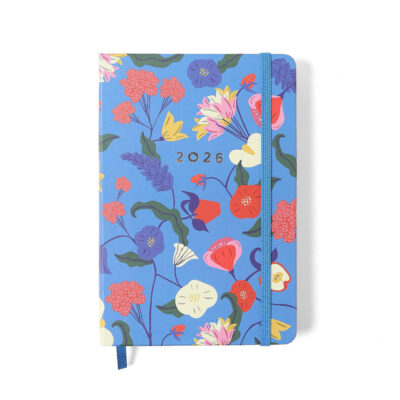 Agenda Planner Diária 2026 - Doce Florada - Azul