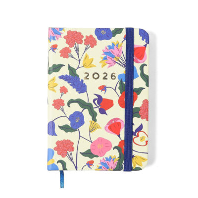 Agenda Planner Costurada Semanal 2026 - Doce Florada - Off White